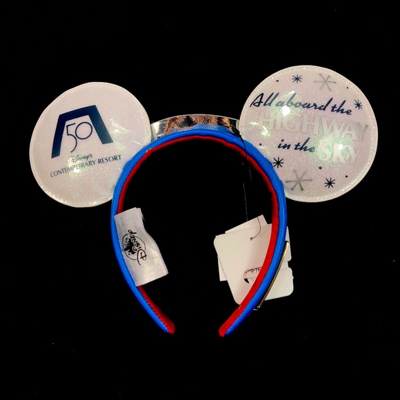 Disney Parks 50th Contemporary Resort Monorail Loungefly Bag & Headband Ears NWT - Picture 4 of 6